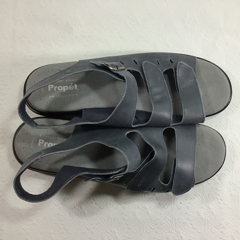 Propet Breeze Walker Light Blue Slingback Leather Sandal - Picture 8 of 11